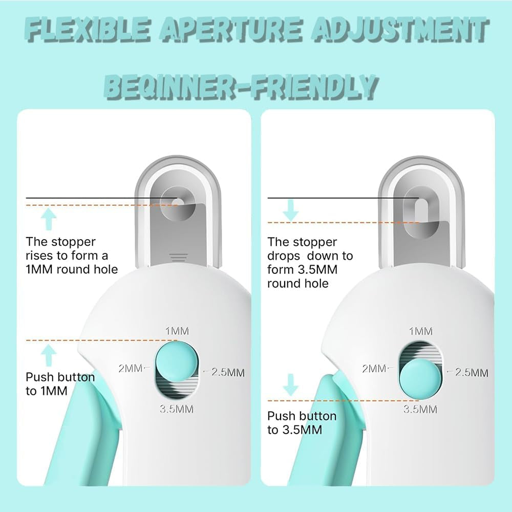 Cat Nail Clipper with Hidden File & Debris Catcher -Gentle Round-Hole(1–3.5 Mm)，Trimmer for Kittens & Indoor Cats | Anti-Splash Claw Cutter for Grooming (Blue)