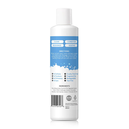 Soothing Hypoallergenic Cat Shampoo - Easy At-Home Cat Grooming | Deodorizes | Gentle & Anti-Itch | Natural & Allerg